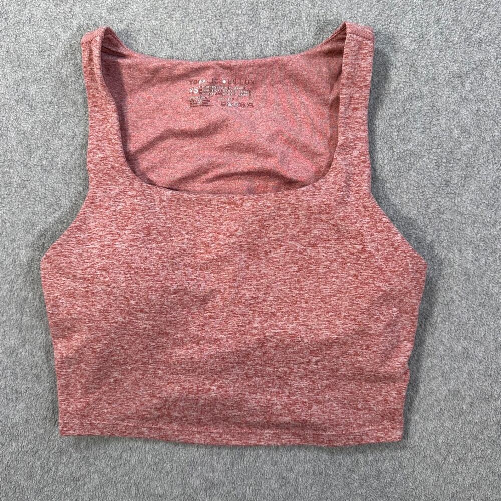 Yogalicious Lux Cropped Active Tank Top Women's X-Small Shelf Bra Square Neck